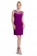 Короткое Вечернее Платье Пурпурный T2167