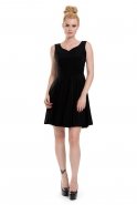 Короткое Вечернее Платье Черный T2162