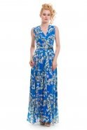 Длинное Вечернее Платье Ярко-синий T2130