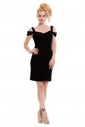 Короткое Вечернее Платье Черный T2088