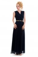Длинное Вечернее Платье Тёмно-синий T2081