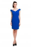 Короткое Вечернее Платье Ярко-синий T2139