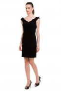 Короткое Вечернее Платье Черный T2139