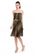 Короткое Вечернее Платье леопардовый принт O4060