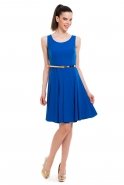 Короткое Вечернее Платье Ярко-синий T2077N