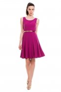 Короткое Вечернее Платье Пурпурный T2077