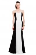 Длинное Вечернее Платье Черный-Белый O4047