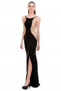 Длинное Вечернее Платье Черный-Золотой O1368
