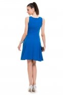 Короткое Вечернее Платье Ярко-синий T2147