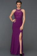 Длинное Выпускное Платье Русалка Пурпурный ABU473