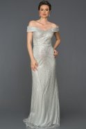 Длинное Помолвочное Платье Серый ABU045