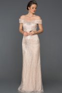 Длинное Помолвочное Платье Пудровый ABU045
