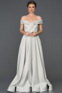 Длинное Помолвочное Платье Серый ABU034