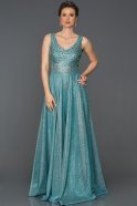 Длинное Помолвочное Платье Синий ABU175