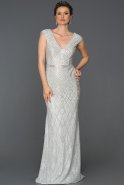 Длинное Помолвочное Платье Серый AB303