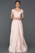 Длинное Помолвочное Платье розовый ABU237