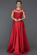 Длинное Помолвочное Платье красный ABU291