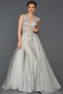 Длинное Помолвочное Платье Серый ABU022