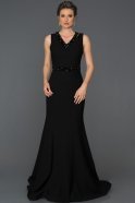 Длинное Вечернее Платье Русалка Черный ABU300