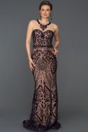 Длинное Вечернее Платье Пурпурный ABU299