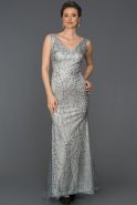 Длинное Помолвочное Платье Серый ABU302