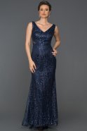 Длинное Помолвочное Платье Темно-синий ABU302