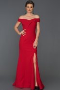 Длинное Выпускное Платье красный ABU176