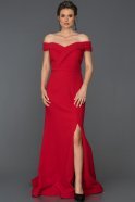Длинное Выпускное Платье красный ABU245