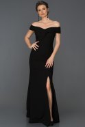 Длинное Выпускное Платье Черный ABU245