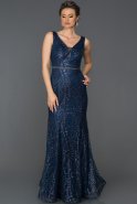 Длинное Помолвочное Платье Темно-синий AB7116