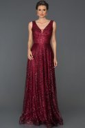 Длинное Помолвочное Платье красный ABU110