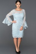 Короткое Платье Большого Размера Светло-синий ABK022