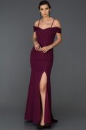 Длинное Вечернее Платье Русалка Тёмно-пурпурный ABU475