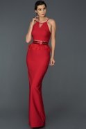 Длинное Вечернее Платье Русалка красный ABU041