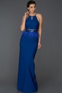 Длинное Вечернее Платье Русалка Ярко-синий ABU041