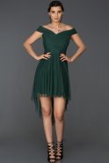 Короткое Выпускное Платье Изумрудно-зеленый ABK142