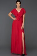 Длинное Помолвочное Платье красный ABU143
