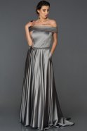 Длинное Помолвочное Платье Серый ABU304