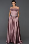 Длинное Помолвочное Платье Пыльно-розовый ABU304