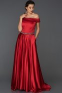 Длинное Помолвочное Платье красный ABU304