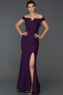 Длинное Выпускное Платье Русалка Пурпурный ABU113