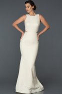 Длинное Вечернее Платье Русалка Белый ABU249