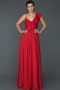 Длинное Помолвочное Платье красный ABU476
