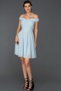 Короткое Платье На Приглашение Синий ABK008