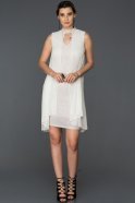 Короткое Вечернее Платье Белый ABK061