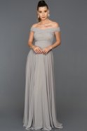 Длинное Вечернее Платье Серый ABU008