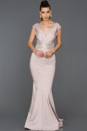 Длинное Помолвочное Платье Пыльно-розовый ABU239