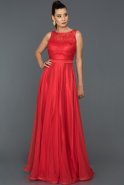 Длинное Выпускное Платье красный ABU038