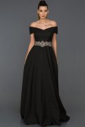 Длинное Помолвочное Платье Черный ABU244