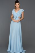 Длинное Помолвочное Платье Синий ABU072